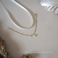Shangjie OEM Tobillera Elegante Amistad Pulsera Vintage Flower 925 Sterling Plate Golden Dainty Pearl Pearl Perrel